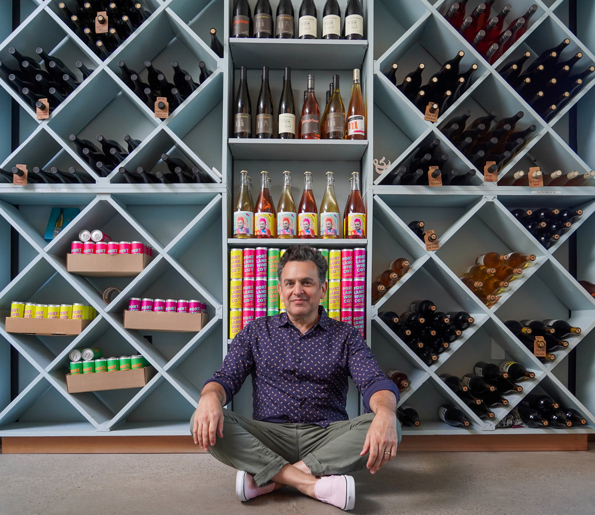 Matt at the wine wall