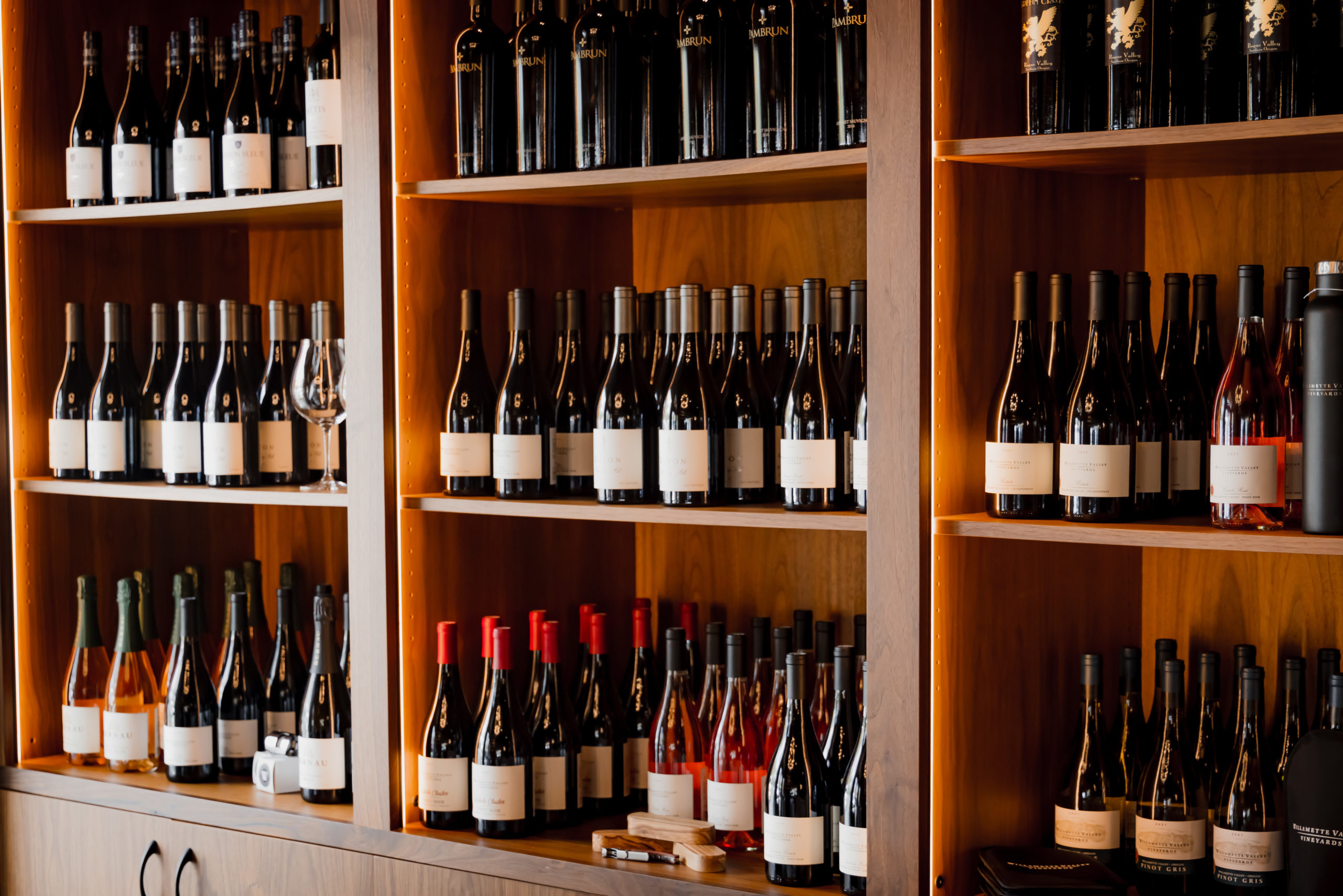 Wine bottles available at winery pricing