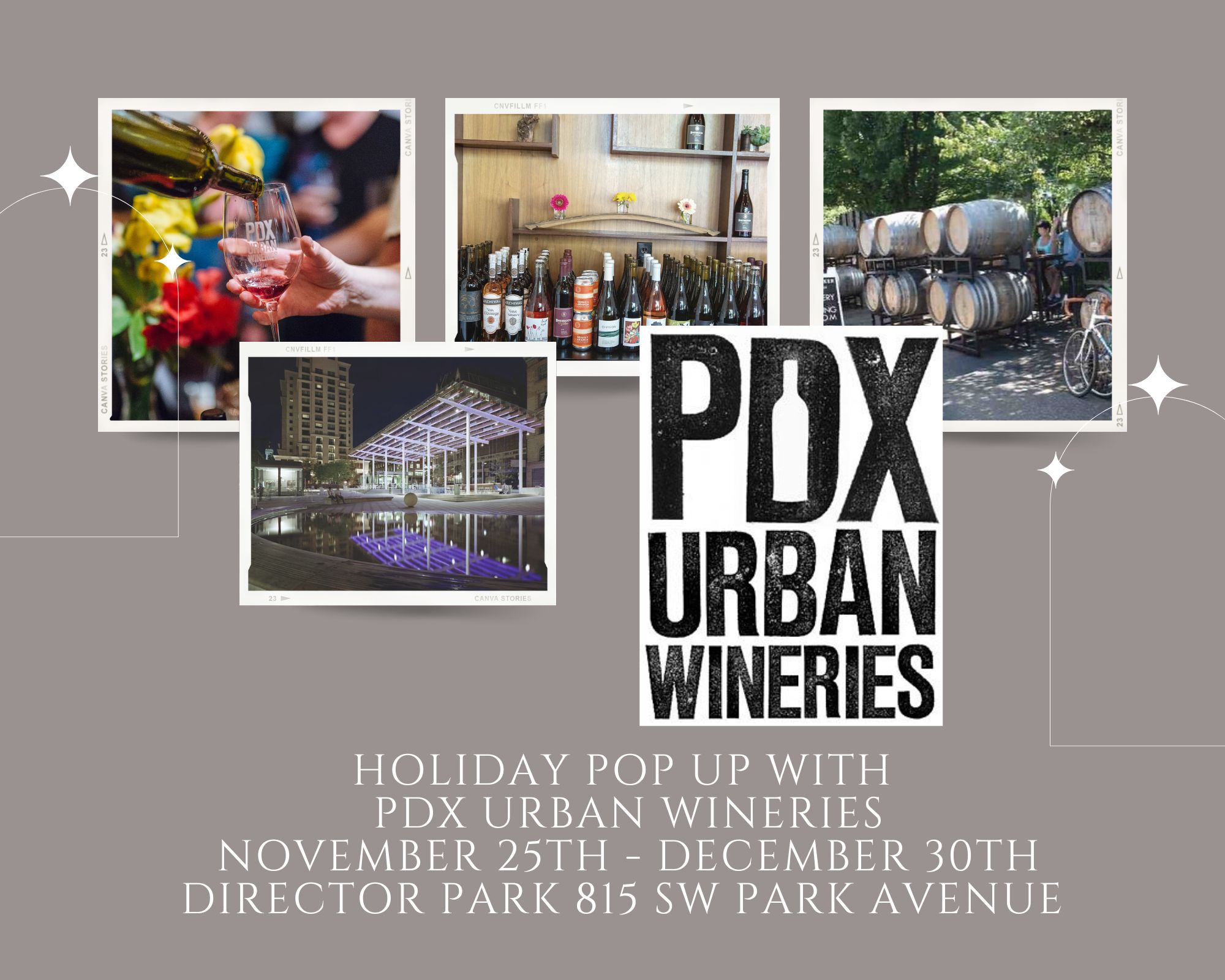 PDX Urban Wineries Holiday Pop Up Shop