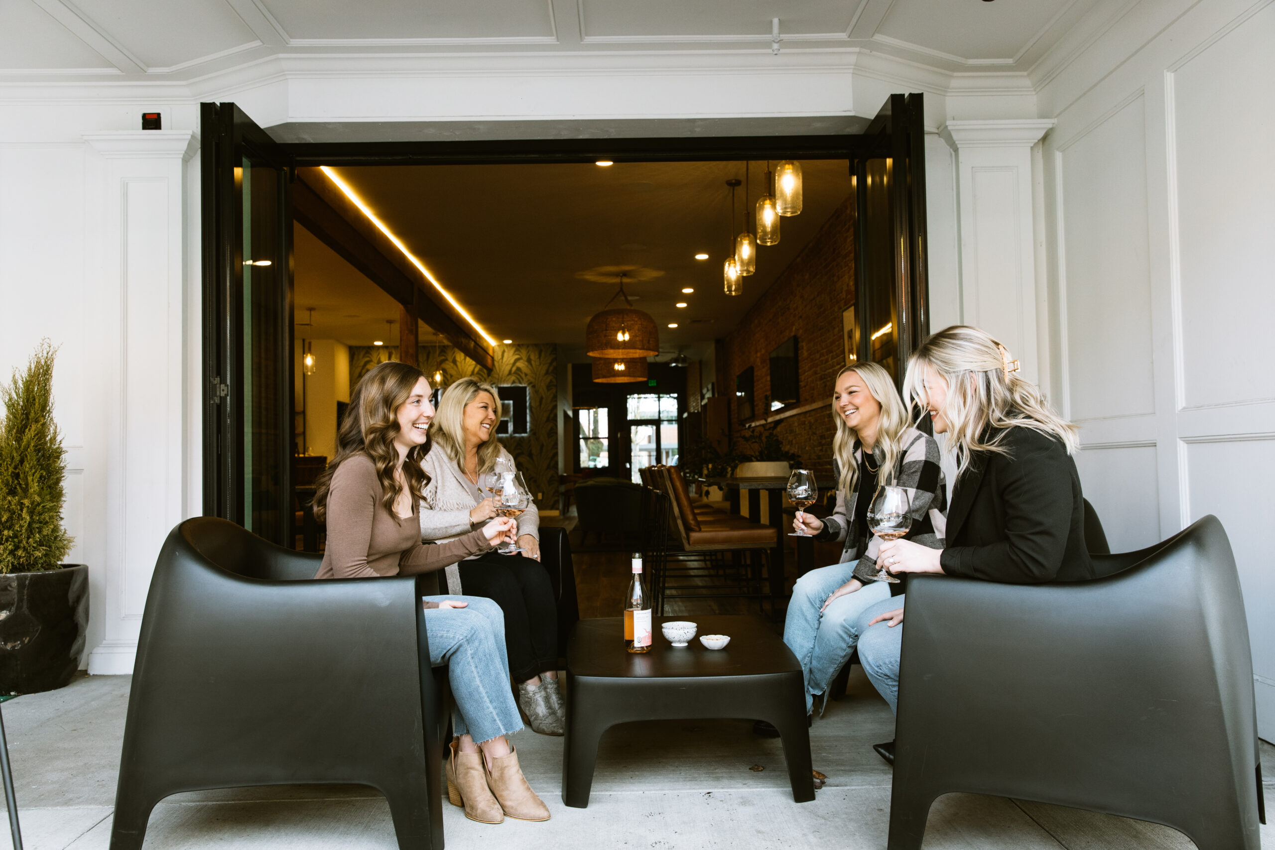 outdoor seating at the grove