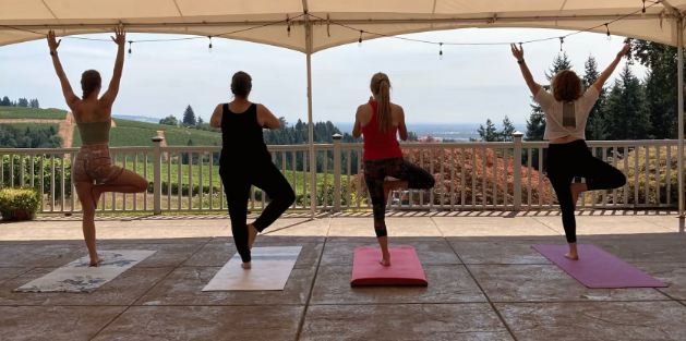 Yoga at Knudsen Vineyards – Brunch & Wine Flight!