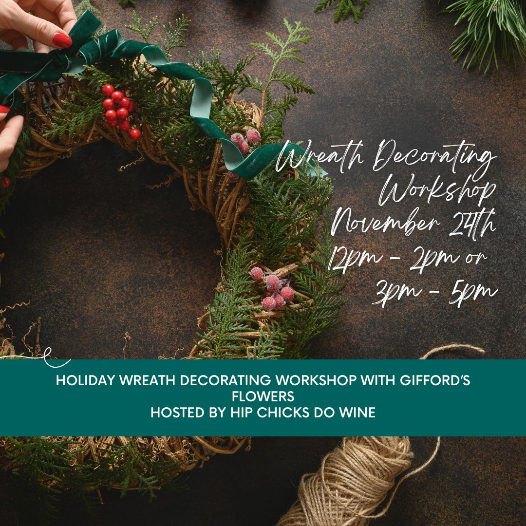 Wreath Decorating Workshop with Wine