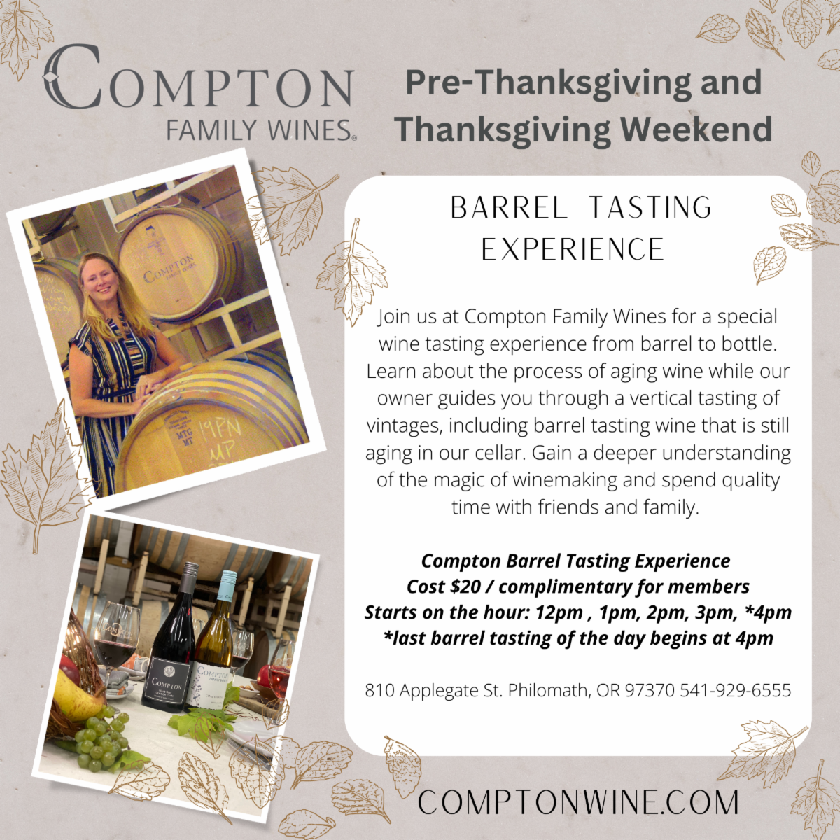 Pre-Thanksgiving Open House & Barrel Tasting