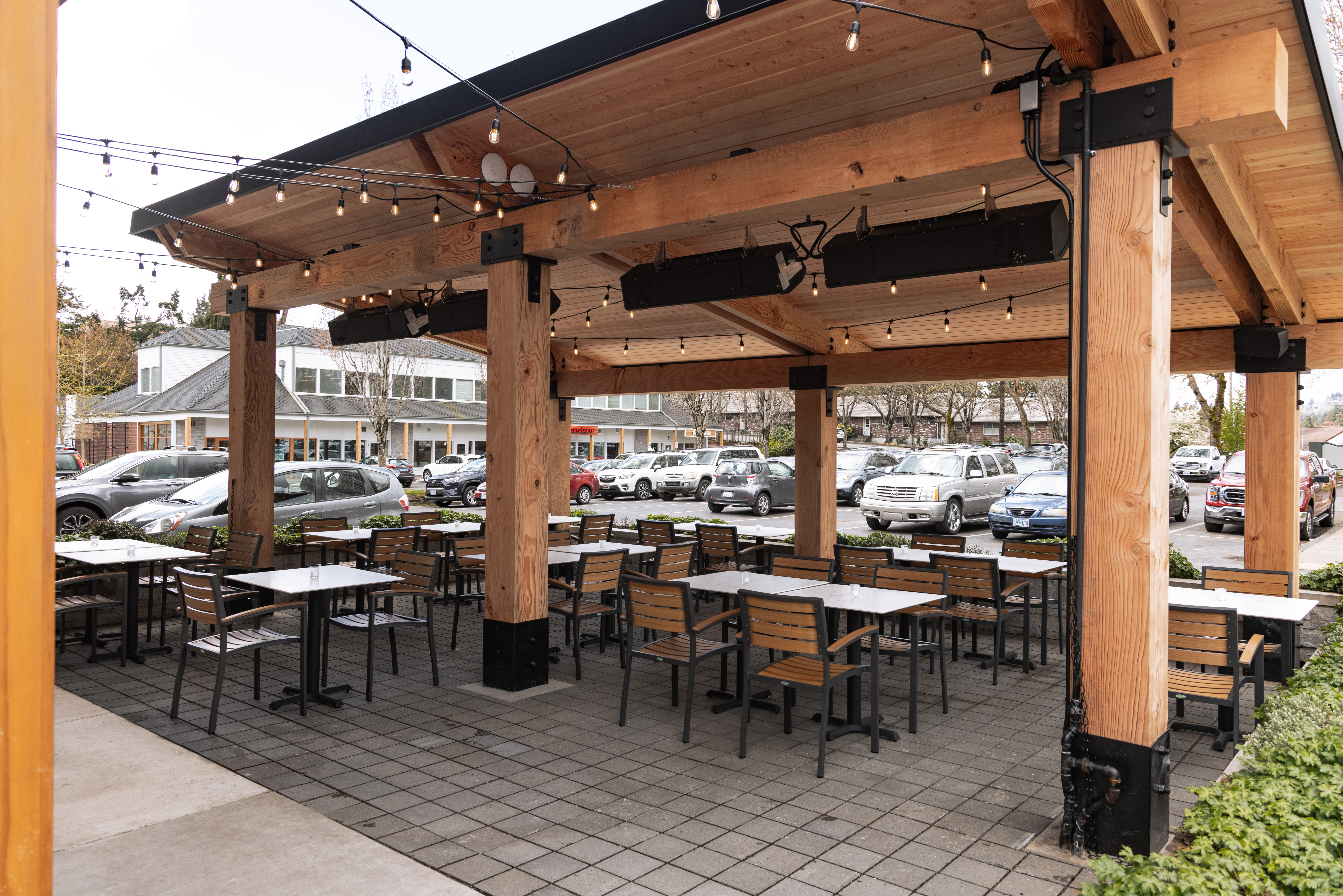 Outdoor covered seating area