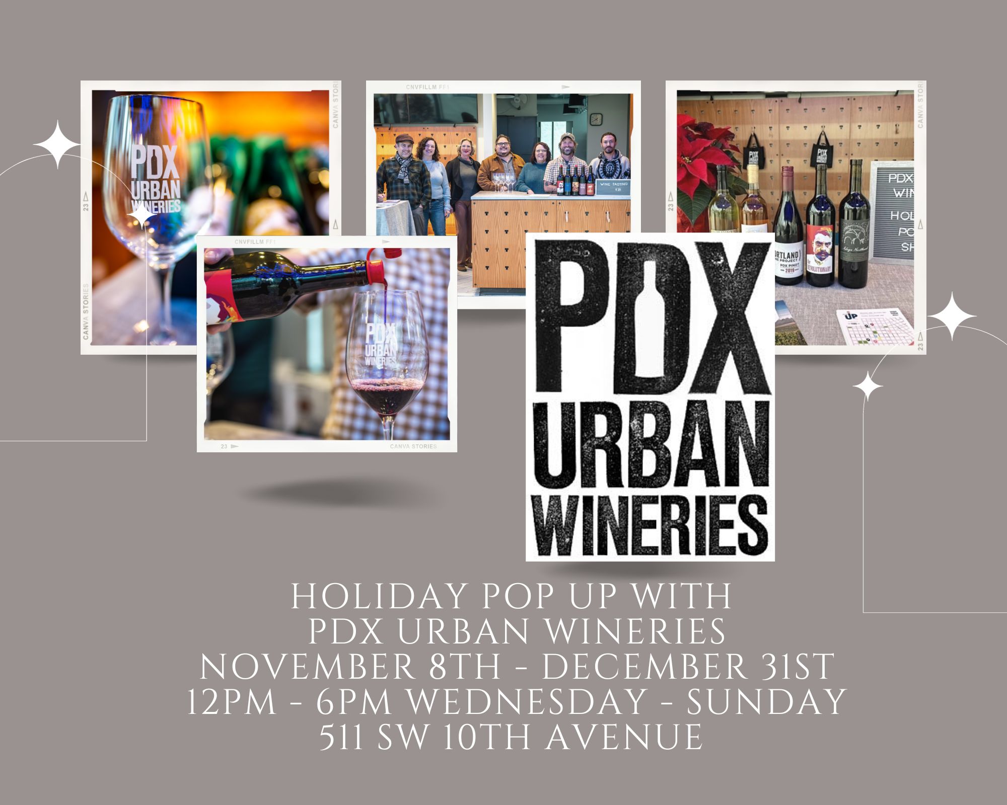 PDX Urban Wineries Holiday Pop Up Shop