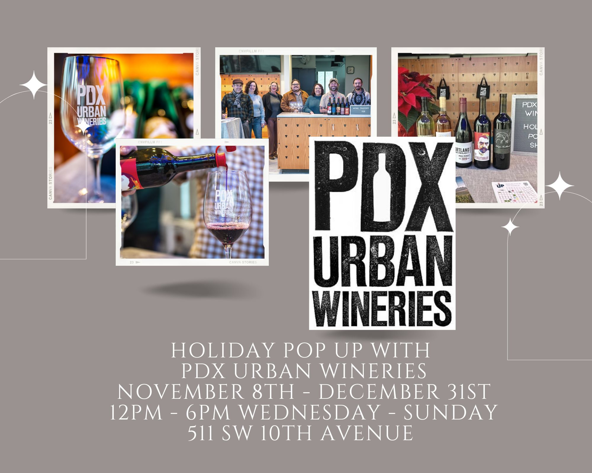 PDX Urban Wineries Holiday Pop Up Shop