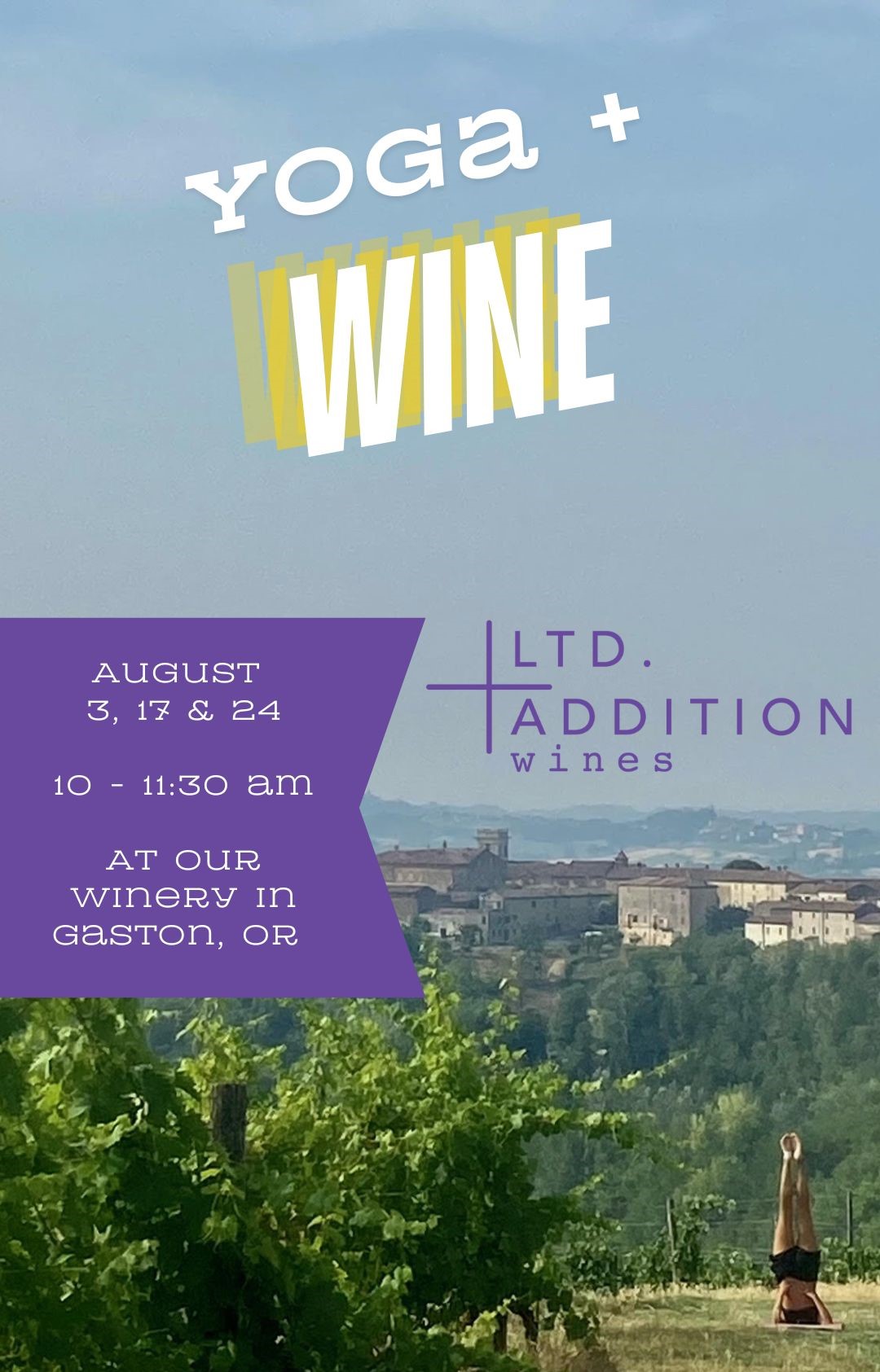 Yoga & Wine with Limited Addition Wines
