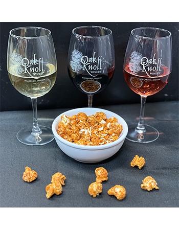 Popcorn and Wine Pairing at Oak Knoll Winery